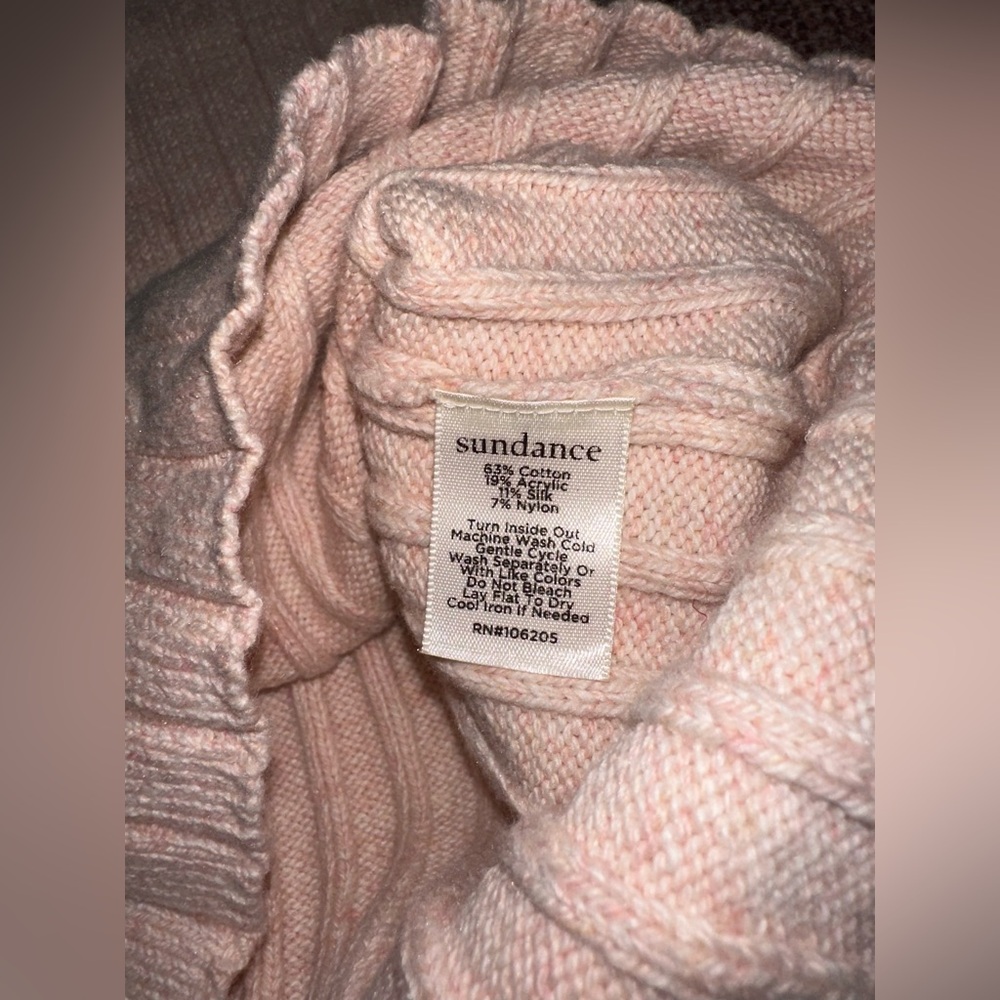 Sundance Ribbed V-Neck Button Sweater in Light Pink - Picture 5 of 11